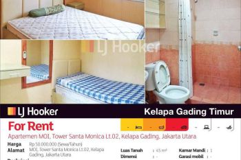 Apartemen MOI, Tower Santa Monica Lantai 2, Kelapa Gading, Jakarta Utara