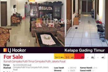 Rumah Cempaka Putih Timur Cempaka Putih, Jakarta Pusat