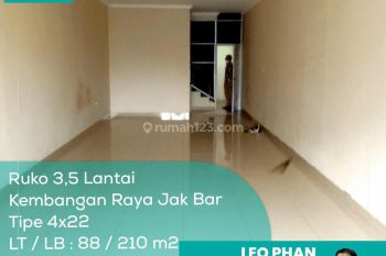 Ruko 3,5 Lantai Kembangan Raya, Tipe 4x22, Lt lb 88 60 M2, Non Furnished