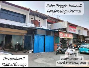 Ruko dua lantai pondok ungu permai bekasi utara