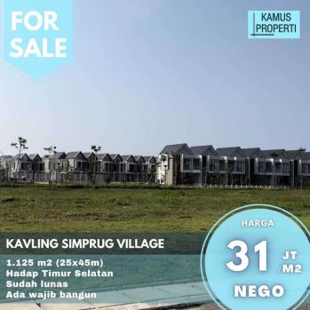 Kavling Simprug Village 25x45 PIK 2 Hadap Danau Timur Selatan
