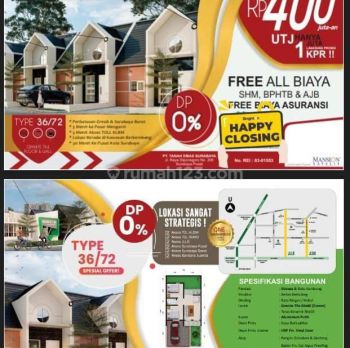 Rumah siap huni di baratnya surabaya harga 400 jt'an tanpa DP