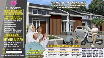 DIJUAK RUMAH DIWONOGIRI TANPA BANK DESAIN MODERN MINIMALIS