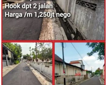 Jual tanah sudah ada pagar tembok luas 400m hrg 1,250/mtr nego