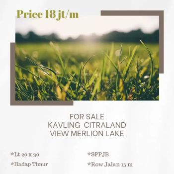 Tanah citraland dekat Gwalk& Sekolah