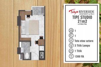 JUAL MURAH Apartemen PIK Tokyo Riverside Studio Lantai Tengah View Taman