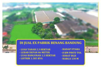 di Jual Ex Pabrik Benang 2 Hektar di Jl Raya Bandung Bandung