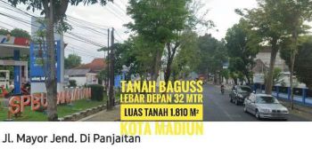 JUAL Tanah Bagus LD 32 mt, Jln Mayjen DI Panjaitan-KOTA MADIUN