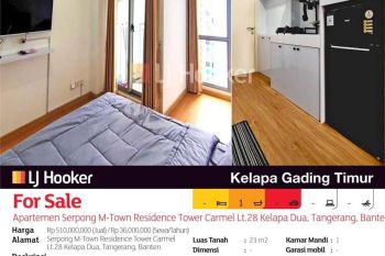 Apartemen Serpong M-Town Residence Tower Carmel Lt.28 Kelapa Dua, Tangerang,