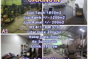 Dijual gudang rumah pabrik satu kawasan Caringin