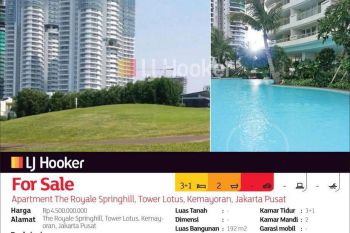 Apartemen The Royal Spring Hill Residance, Lotus Tower, Kemayoran, Jakarta Pusat