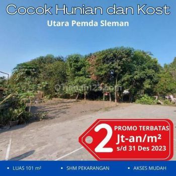 Utara Kantor Pemda Sleman, Tanah Jogja SHM Cocok Hunian 2 Jutaan