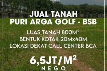 Blok Depan Tanah Kavling Puri Arga Golf Bsb City, Semarang