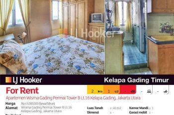 Apartemen Wisma Gading Permai Tower B Lt.16 Kelapa Gading, Jakarta Utara