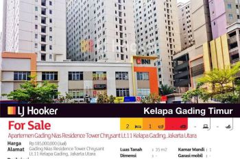 Apartemen Gading Nias Residence Tower Chrysant Lt.11 Kelapa Gading, Jakarta
