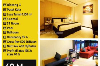 49m Hotel Otista Masih Berjalan Bangunan 5 Lantai Luas Tanah 1100 M2 Investasi