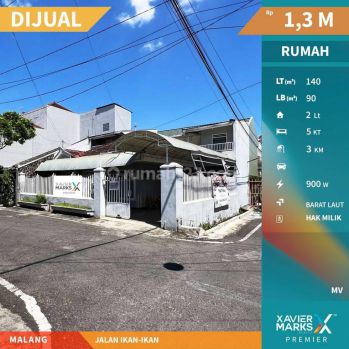 Rumah Hook Siap Huni Nyaman di Jl Ikan Ikan Malang