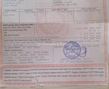 Tanah Komersil Harga NJOP 10.5 Hektar di Jl Raya Sawangan Dekat Pintu Tol DESARI