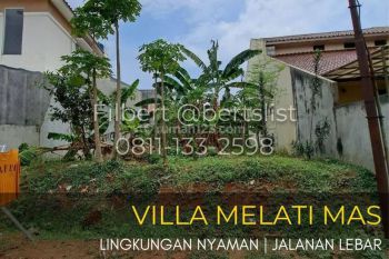 Kavling 208m2 jalan lebar lokasi bagus di Melati Mas Serpong