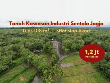 Investasi Tanah Jogja Barat, Kawasan Industri Sentolo SHM Siap Akad