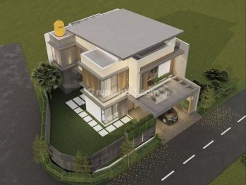 Rumah 2 Lantai Modern Kontemporer Tropis di Kencana Loka