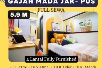DIJUAL KOST 17 Kamar FULL SEWA Gajah Mada JAK-PUS Fully Furnished 300 Meter Jl 5