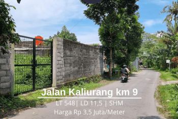 Pekarangan Jalan Kaliurang Km 9 Strategis Dekat Ke UGM Dan UII