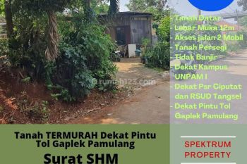 Tanah 295m2 termurah deekat pintu tol gaplek,pamulang. Rp.3,5jt/m2
