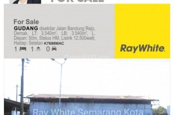 Gudang di Jl.Bandungrejo Luas Tanah 3540 m SHM