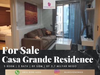 Dijual Apartemen Casa Grande 2 Bedroom Full Furnished Middle Floor