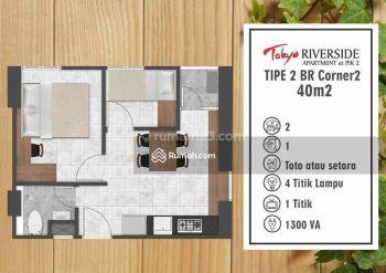 Disewakan Apartemen Tokyo Riverside Pik2 Type 2br 40m2 25jt Thn