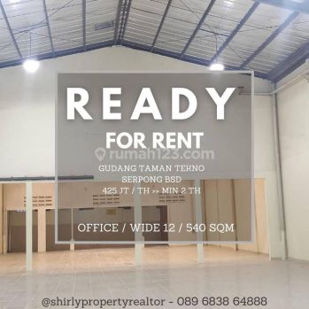 Gudang Murah di Taman Tekno Serpong Rapih dan Berkelas LT 540 m