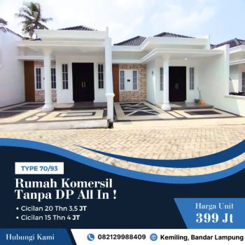 KPR TANPA DP ALL IN LOKASI STRATGIS DI BANDAR LAMPUNG