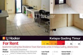 Apartemen Gading Nias Residence Tower Alamanda Lantai 22 Kelapa Gading, Jakarta