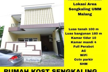 Dijual Rumah Kost Aktif Lokasi Area Sengkaling UMM Malang