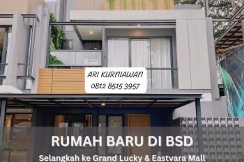 Rumah 3 lantai di bsd city Adora Primes selangkah ke mall & tol