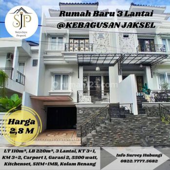 Rumah Baru Siap Huni 3 Lantai Dengan Kolam Renang Pribadi