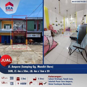 Ruko Lokasi Strategis Dengan Tanah Luas Dekat Pasar di Ampera