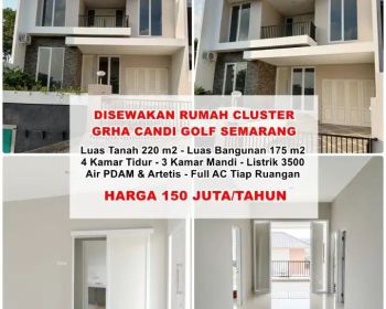 Sewa rumah cluster elite graha candi golf pusat kota semarang