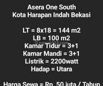 Rumah dengan lokasi nyaman di Asera One South di harapan indah