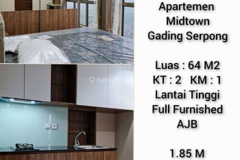 Dijual Apartemen Midtown Residence 2 BR Furnished, Gading Serpong. Tangerang