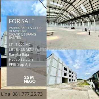 Dijual Pabrik dan Kantor Baru Modern Cikande, Serang. Banten