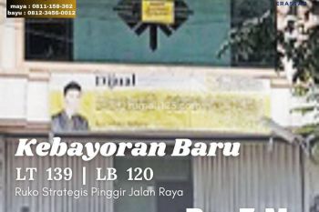 Ruko Harga Investor di Area Elite Kebayoran Baru Jakarta