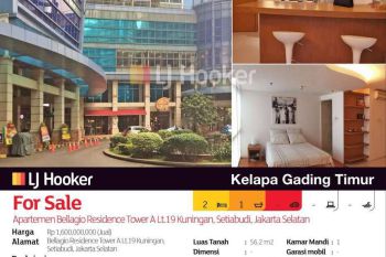 Apartemen Bellagio Residence Tower A Lt.19 Kuningan, Setiabudi, Jakarta Selatan