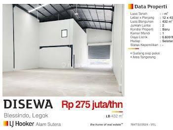 Di Sewa Gudang 0ffice 2 Lantai Blessindo Legok Tangerang, Bagus Siap Pakai
