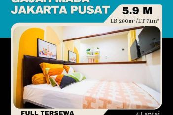 RUMAH KOST DIJUAL 17 Kamar FULL TERSEWA 1 menit Jl Raya GAJAH MADA JAK-PUS Fully