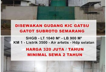 Disewakan Gudang Kawasan Industri Candi Gatsu Semarang