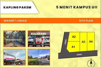 1 Jtan Tanah Sleman View Sawah, 6 Menit Ke Uii