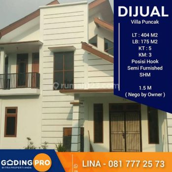 Dijual Villa Puncak HOOK Luas 400 M2, Bogor. Jawa Barat