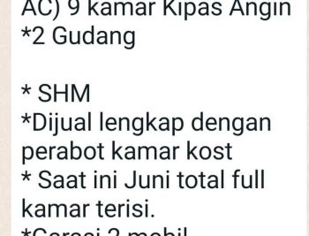 kost di jual strategis